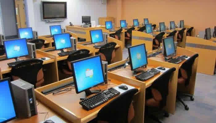 Students sitting for the 2026 UTME exam at a CBT centre in Nigeria