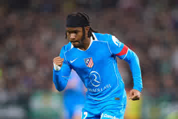 Ademola Lookman celebrates goal for Atletico Madrid in Champions League