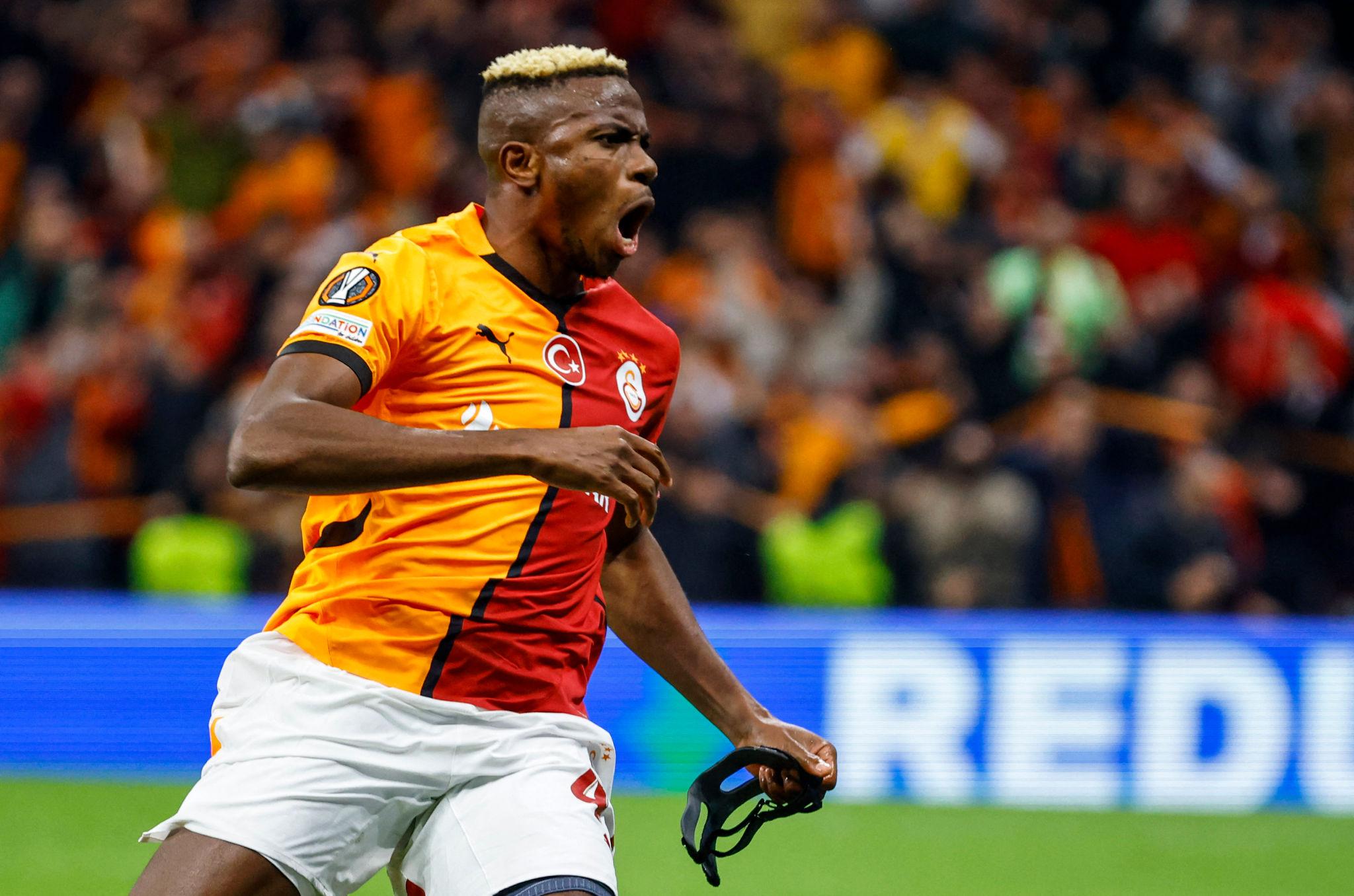 Victor Osimhen celebrates for Galatasaray