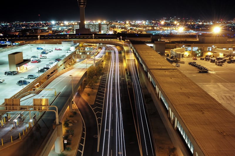 Busy MMA2 Lagos car park and terminal entrance