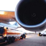 Commercial aircraft parked at a Nigerian airport amid aviation fuel supply concerns