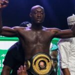 Carter Efe during his boxing match with Portable