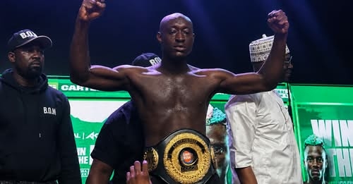 Carter Efe during his boxing match with Portable