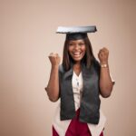A female Nigerian student celebrating after emerging as the highest scorer in the 2026 UTME examination conducted by JAMB.