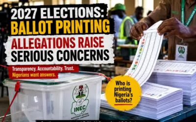 INEC ballot papers and election materials during printing process as concerns grow over alleged political influence ahead of Nigeria’s 2027 elections.
