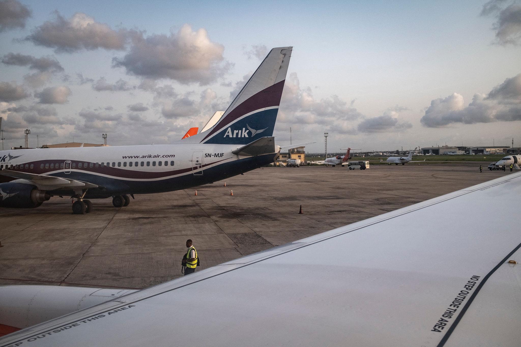 Commercial aircraft at a Nigerian airport amid NCAA sanctions