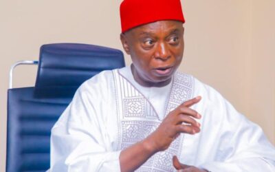 Senator Ned Nwoko and former Governor Ifeanyi Okowa amid dispute over Delta North APC senatorial primary results.