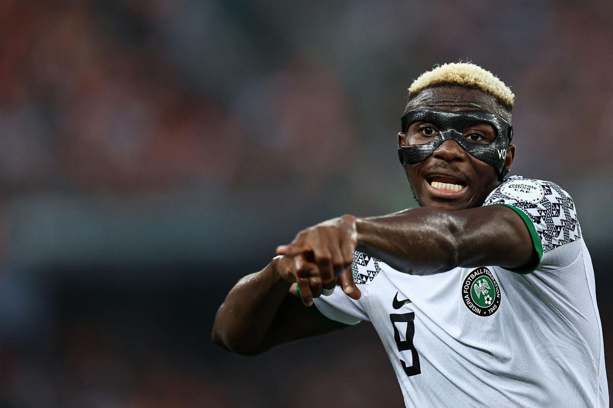 Victor Osimhen during a football match amid Manchester United transfer speculation