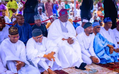 President Bola Tinubu speaking after Eid-el-Kabir prayers at Dodan Barracks in Lagos calling for unity and tolerance