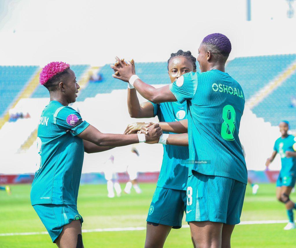 Asisat Oshoala arrives at the Super Falcons camp ahead of Nigeria's friendly matches against Senegal.