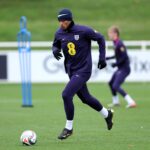 Jude Bellingham playing for England ahead of the 2026 World Cup tournament