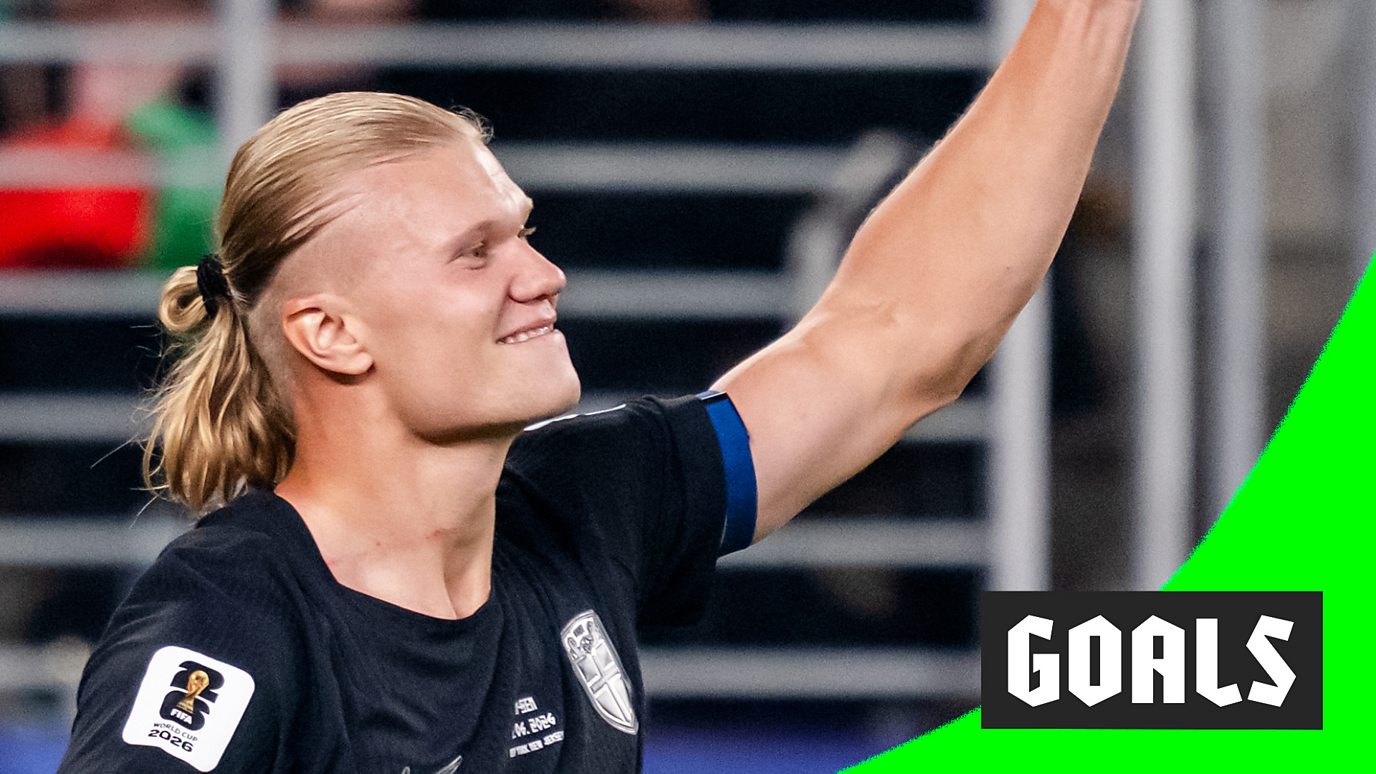 Erling Haaland celebrates after scoring for Norway against Senegal in FIFA World Cup 2026 Group I match