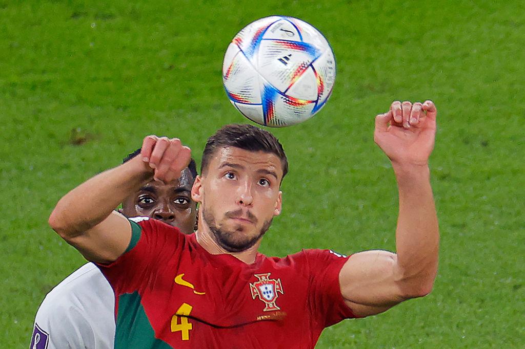 Ruben Dias playing football for Portugal.