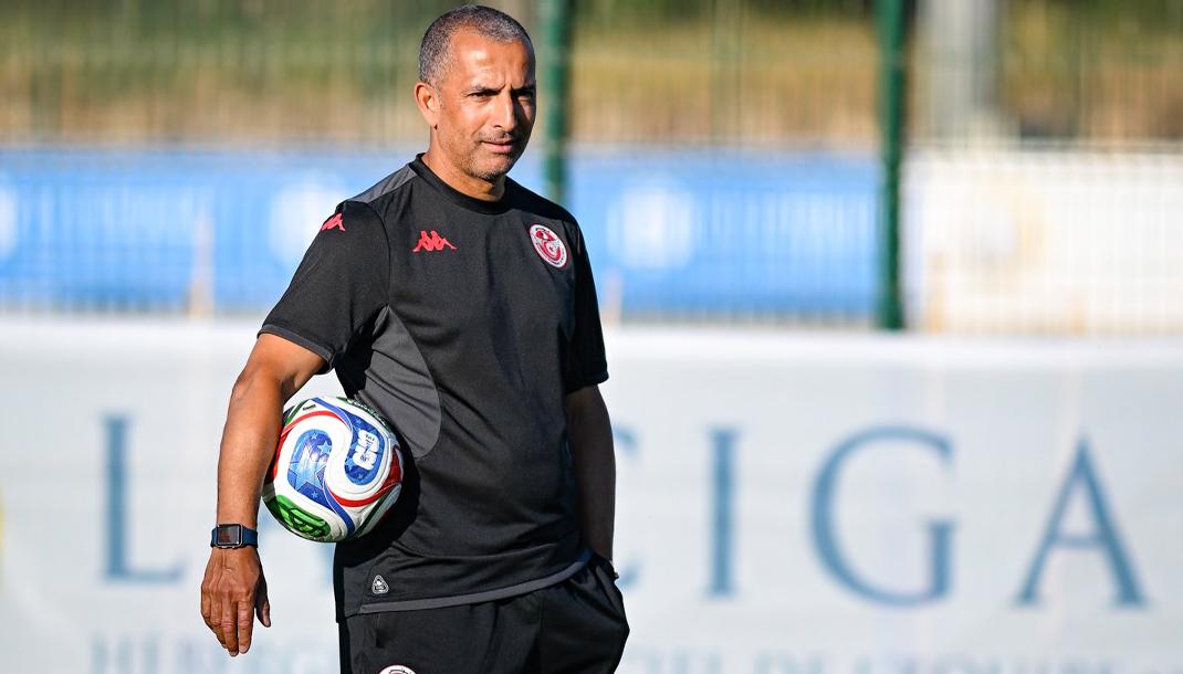 Tunisia coach Sabri Lamouchi during a football match.
