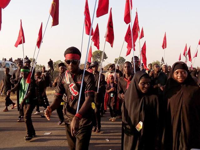 Members of Islamic Movement in Nigeria during Ashura religious procession
