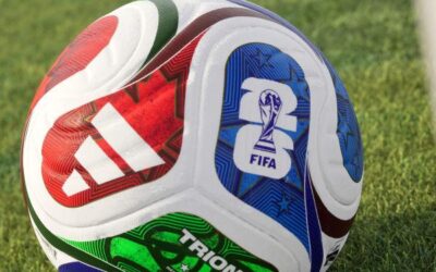 FIFA 2026 World Cup Trionda official match ball with AI sensor technology and colorful design