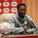 Super Eagles captain Wilfred Ndidi addressing journalists before Nigeria's friendly match against Portugal.