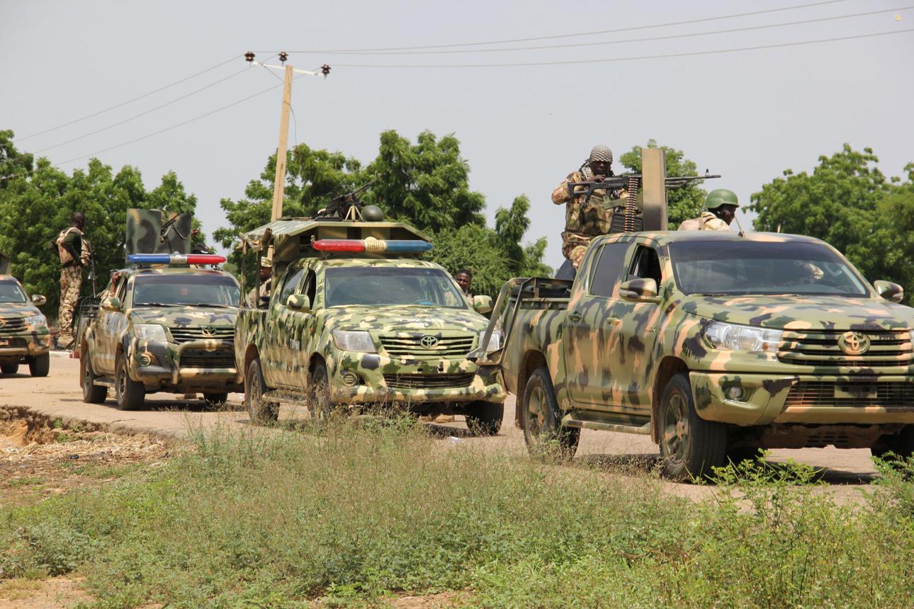 Nigerian troops conducting operations in Zamfara after rescuing six kidnapped victims